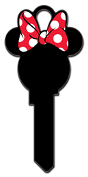 D120 - Minnie Mouse Head Shape Disney, Minnie, Mouse, Minnie Mouse, shape, shaped, licensed, house, key, kw, kw1, kw10, kwikset, sc1, schlage, wr, wr3, wr5, weiser