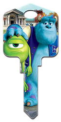 D100 - Mike & Sulley Disney,disney keys,disney key,animated,movie,monsters,university,mike,and,sulley,Monsters University, Mike and Sulley, licensed, painted, house key blank
