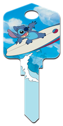 D67 - Stitch Surfing Disney,lilo,stitch,animated,art,kw,wr,sc1, Lilo and Stitch, Stitch, licensed, painted, house key blank
