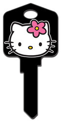 SR2 - Hello Kitty Black Hello Kitty,hello,kitty,black,large,headed,key,keys,house key,house keys, house key, licensed, painted, key blanks, black