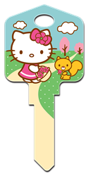 SR8 - Springtime Hello Kitty, house key, licensed, painted, key blanks, Springtime,house keys,art, licensed,key,keys,licensed,official