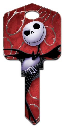 D105 - Jack & Sally  Disney, nightmare, before, christmas, jack, skellington, sally, tim, burton, halloween, pumpkin, king, licensed, house, key, KW, kwikset, sc1, schlage, wr, weiser