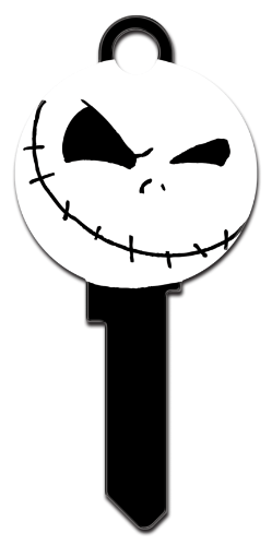 D118 - Jack Skellington Shape  Disney, nightmare, before, christmas, jack, skellington, sally, tim, burton, halloween, pumpkin, king, licensed, house, key, KW, kw1, kw10, kwikset, sc1, schlage, wr, wr3, wr5, weiser