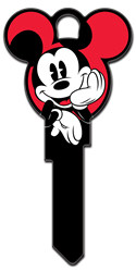 D119 - Mickey Mouse Head Shape Disney, Mickey, Mouse, Mickey Mouse, shape, shaped, licensed, house, key, kw, kw1, kw10, kwikset, sc1, schlage, wr3, wr5, weiser