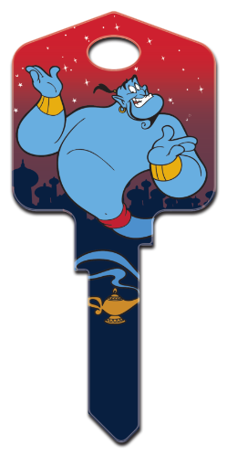 D121 - Aladdin  Disney, Aladdin, genie, jasmine, abu, licensed, house, key, kw, kw1, kw10, kwikset, sc1, schlage, wr, wr3, wr5, weiser