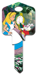 D122 - Alice in Wonderland Disney, Alice in Wonderland, licensed, house, key, kw, kw1, kw10, kwikset, sc1, schlage, wr, wr3, wr5, weiser