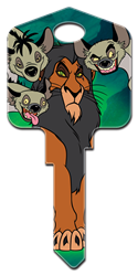 D124 - The Lion King Disney, Lion King, licensed, house, key, kw, kw1, kw10, kwikset, sc1, schlage, wr, wr3, wr5, weiser