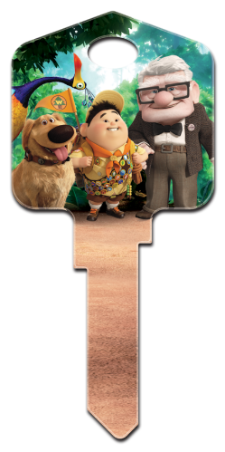 D127 - Up  Disney, Pixar, Up, Carl, Russ, Russell, Dug, Kevin, snipe, licensed, house, key, kw, kw1, kw10, kwikset, sc1, schlage, wr, wr3, wr5, weiser