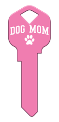 HK70 - Dog Mom happy, key, pink, dog, mom, pet, house, keys, kwikset, Schlage, weiser, kw, sc1, wr5