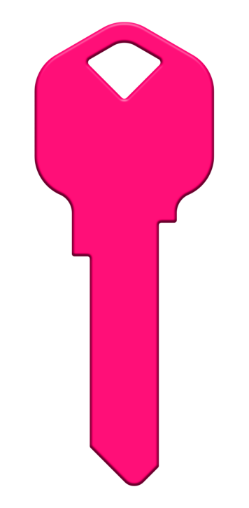 HK74 - Neon Pink  happy, key, neon, pink, house, keys, kwikset, Schlage, weiser, kw, sc1, wr5