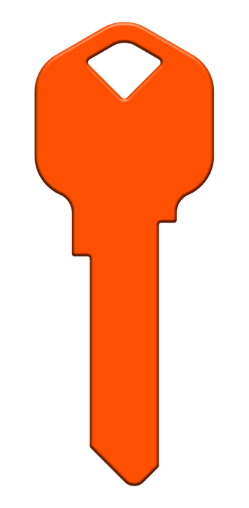 HK75 - Neon Orange  happy, key, neon, orange, house, keys, kwikset, Schlage, weiser, kw, sc1, wr5