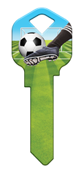 HK80 - Soccer happy, key, sport, sports, soccer, house, keys, kwikset, Schlage, weiser, kw, sc1, wr5