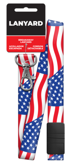HKL1 - U.S. Flag  lanyard, lanyards