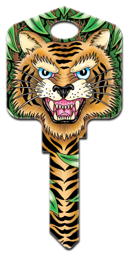 AI4 - Tiger  Achilles Ink, Tiger, painted, house key blanks, licensed,key,keys,art,licensed,license,art,key,keys,kw,wr,sc1