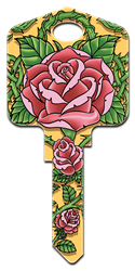 AI5 - Roses Achilles Ink, Roses, painted, house key blanks, licensed,art,licensed,custom keys,key,keys,house key,house keys,