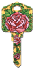AI5 - Roses Achilles Ink, Roses, painted, house key blanks, licensed,art,licensed,custom keys,key,keys,house key,house keys,