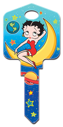 B11 - Out Of This World Betty,boop,out,of,this,world,key,house key,keys,art,official,licensed, Boop, Out of this World, house key blank, licensed