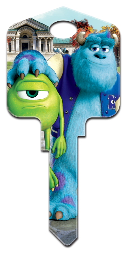 D100 - Mike & Sulley  Disney,disney keys,disney key,animated,movie,monsters,university,mike,and,sulley,Monsters University, Mike and Sulley, licensed, painted, house key blank