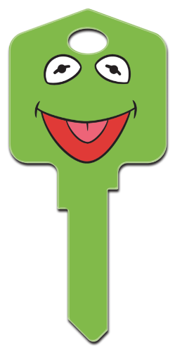 D22 - Kermit and Miss Piggy  Disney,kermit,frog,puppets,muppets,funny,licensed,license,kw,wr,sc1, The Muppets, Kermit & Miss Piggy Painted House Key Blanks, Kermit and Miss Piggy