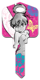 D46 - Tinker Tink  Disney,Tinker Bell,licensed,painted house key,key blanks,keys,tink,tinkerbell,license