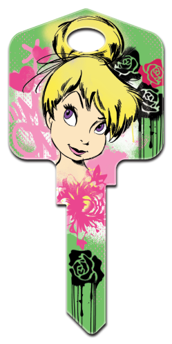 D65 - Stencil Tink  Disney, Tinker Bell, Fairies, licensed, painted, house keys, key blanks,tinkerbell,fairy,magic,housekey,