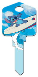D67 - Stitch Surfing Disney,lilo,stitch,animated,art,kw,wr,sc1, Lilo and Stitch, Stitch, licensed, painted, house key blank