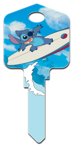 D67 - Stitch Surfing  Disney,lilo,stitch,animated,art,kw,wr,sc1, Lilo and Stitch, Stitch, licensed, painted, house key blank
