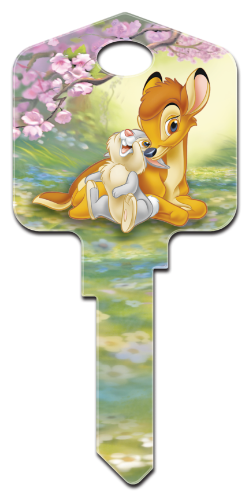 D79 - Bambi & Thumper  Disney,key,keys,art,animated,gift,kw,wr,sc1,bambi,thumper, Bambi and Thumper, licensed, painted, house key