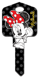 D83 - Minnie Mouse Disney,minnie,mouse,classic,animated,key,keys,house keys,kw,sc1,wr,license,licensed, Minnie Mouse, house key blank, licensed, painted, house key blank