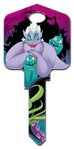 D99 - Ursula  Disney,key,keys,animated,classic,little,mermaid,ursula Little Mermaid, Ursula, house key blank, licensed, painted