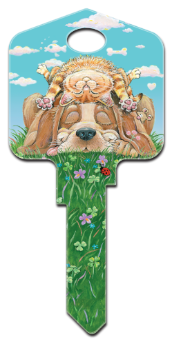 GP4 - Lazy Day Afternoon  Paws and Claws, Gary Patterson, lazy day afternoon, house key blanks, licensed, painted,licensed,art,key,keys,house keys,house key