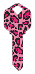 HK10 - Pink Leopard Print happy, key, pink, leopard, print, animal, pattern, house, keys, kw, sc1, wr5