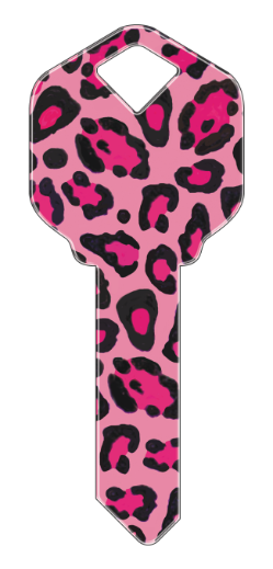 HK10 - Pink Leopard Print  happy, key, pink, leopard, print, animal, pattern, house, keys, kw, sc1, wr5