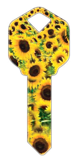 HK14 - Sunflowers  happy, key, sunflowers, sunflower, flower, flowers, field, summer, floral, house, keys, kw, sc1, wr5, kwikset, schlage, weiser