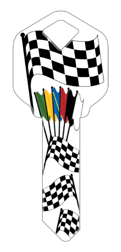HK16 - Racing Flags  happy, key, racing, flags, flag, checkered, caution, start, finish, nascar, motocross, super cross, mx, sx, house, keys, kw, sc1, wr5