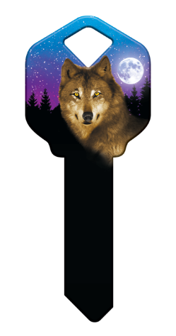 HK38 - Wolf  happy, key, wolf, moon, howl, howling, forest, stars, house, keys, kw, sc1, wr5