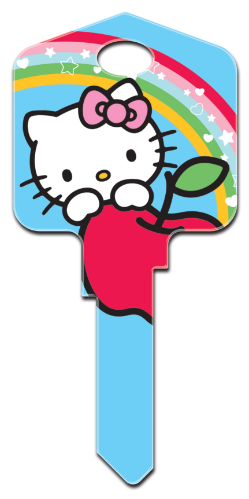 SR4 - Hello Kitty<sup>&reg;</sup> Blue  Hello Kitty,hello,kitty,house,key,keys,housekeys,house keys,license,licensed, house key, licensed, painted, key blanks, blue