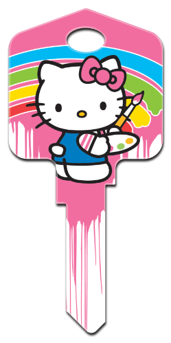 SR7 - Hello Kitty<sup>&reg;</sup> Paint  Hello Kitty, house key, licensed, painted, key blanks, paint,key,house keys,license,licensed,art,hello,kitty