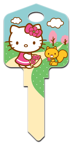 SR8 - Hello Kitty<sup>&reg;</sup> Springtime  Hello Kitty, house key, licensed, painted, key blanks, Springtime,house keys,art, licensed,key,keys,licensed,official