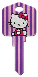 SR10 - Hello Kitty Glitter Hello Kitty,hello,kitty,art,licensed,rain,or,shine,key,keys,house keys,wr,kw, house key, licensed, painted, key blanks, Rain or Shine