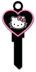 SR12 - Hello Kitty Heart Shape SR12, Hello Kitty, Sanrio, heart, shape, Licensed, Painted, House Key, Blank, kwikset, kw, , kw1, kw10, Schlage, sc1, weiser, wr, wr3, wr5