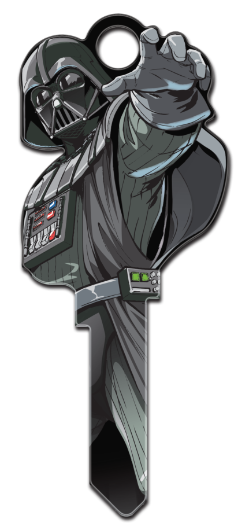 SW17 -  Darth Vader Shape  Star Wars, Darth Vader, 'Dark Side,' Shaped, Licensed ,Painted, House Key Blank