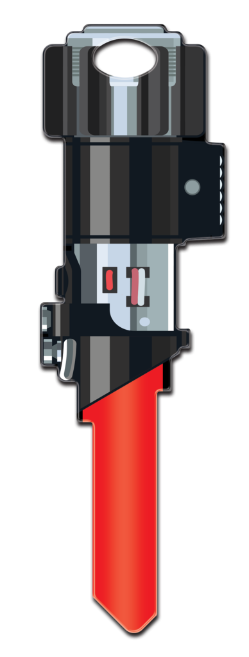 SW19 -  Darth Vader Lightsaber Shape  Star Wars, Darth Vader, Lightsaber, Shaped, Licensed ,Painted, House Key Blank