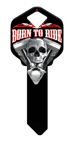 HK40 - Born to Ride  happy, key, born, ride, skull, skeleton, chrome, motorcycle, harley, davidson, v-twin, motor, engine, house, keys, kw, sc1, wr5