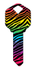 HK43 - Rainbow Zebra happy, key, rainbow, zebra, print, animal, wild, fashion, pattern, zoo, house, keys, kw, sc1, wr5