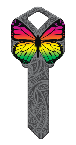 HK46 - Rainbow Butterfly  happy, key, rainbow, butterflies, butterfly, colorful, house, keys, kw, sc1, wr5