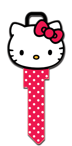 SR11 - Hello Kitty<sup>&reg;</sup> Head Shape  Hello Kitty, 'Head Shape,' Licensed, Painted, House Key Blank